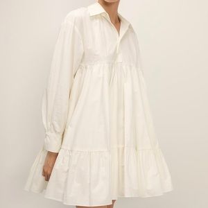 White Storets Tiered Shirt Dress